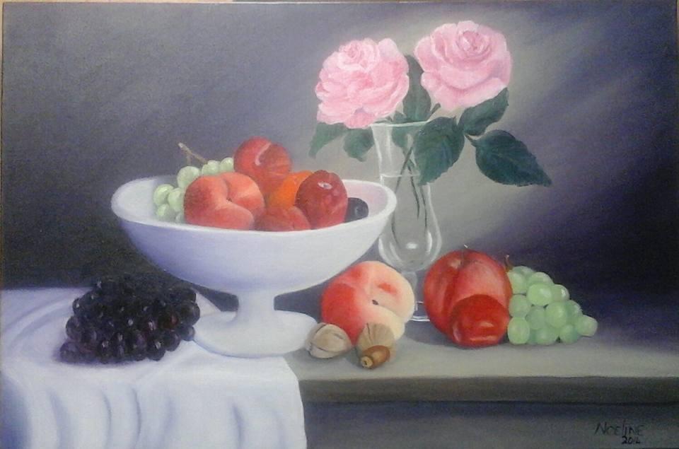Fruit & Roses Still Life